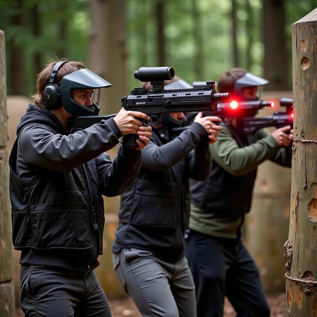 Lasertag Spieler in Action