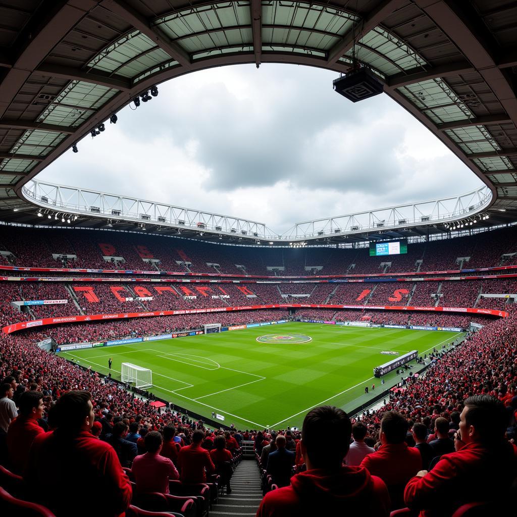 Fans von Lens und Leverkusen im Stadion