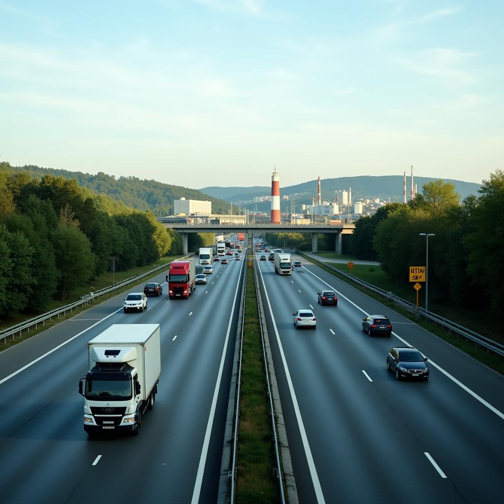 Verkehr auf der A1 bei Leverkusen