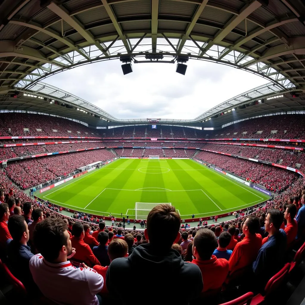 Die Fans von Leverkusen und Bayern im Stadion