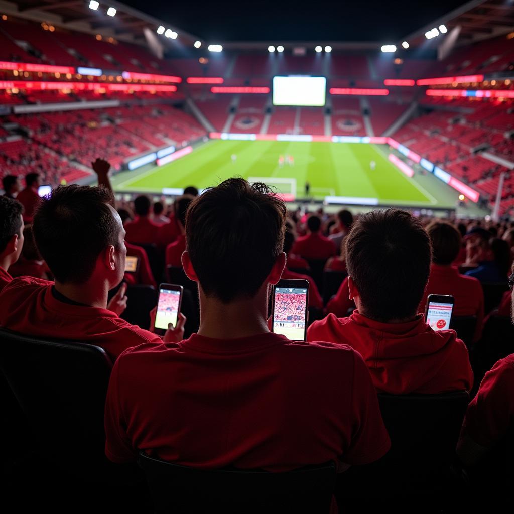 Leverkusen Bergamo Fans beim Livestream