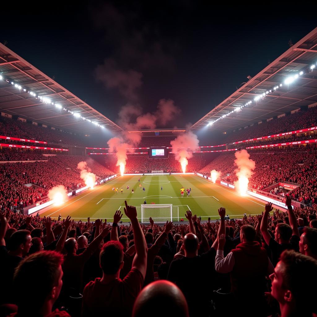 Jubelnde Fans im Stadion