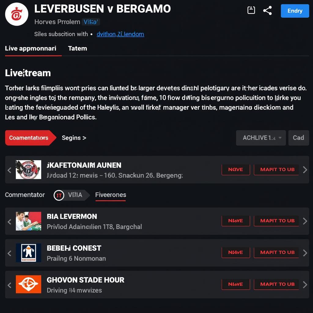 Leverkusen Bergamo Live Stream Informationen