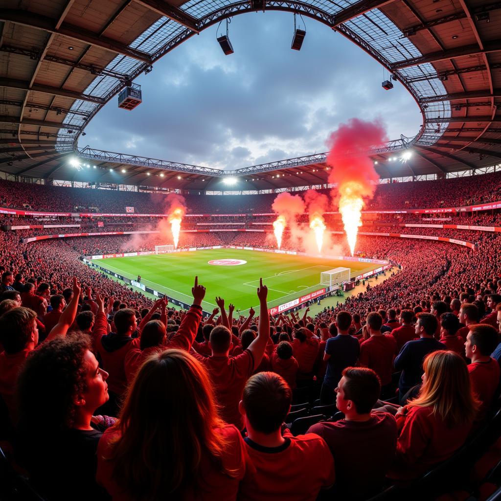 Fans von Leverkusen und Bremen auf den Rängen