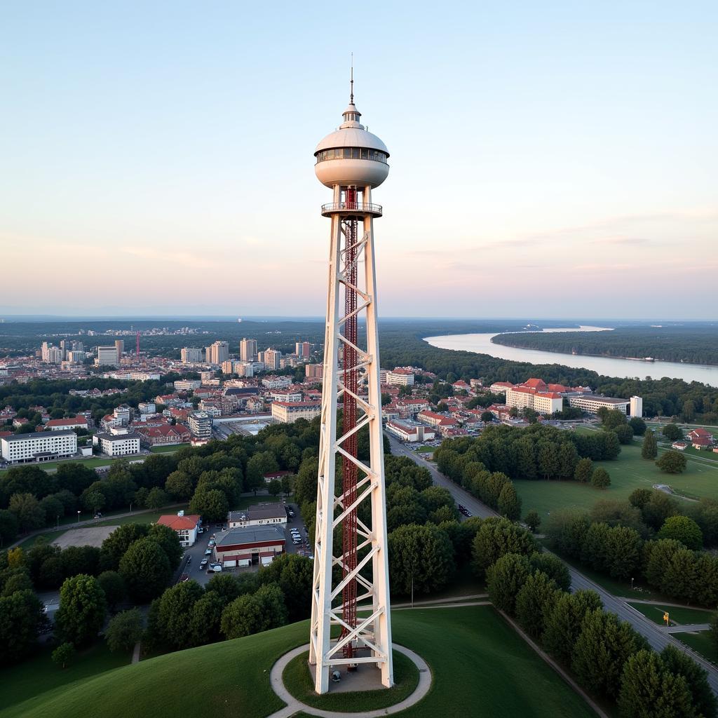 Panoramablick vom Wasserturm in Leverkusen Bürrig