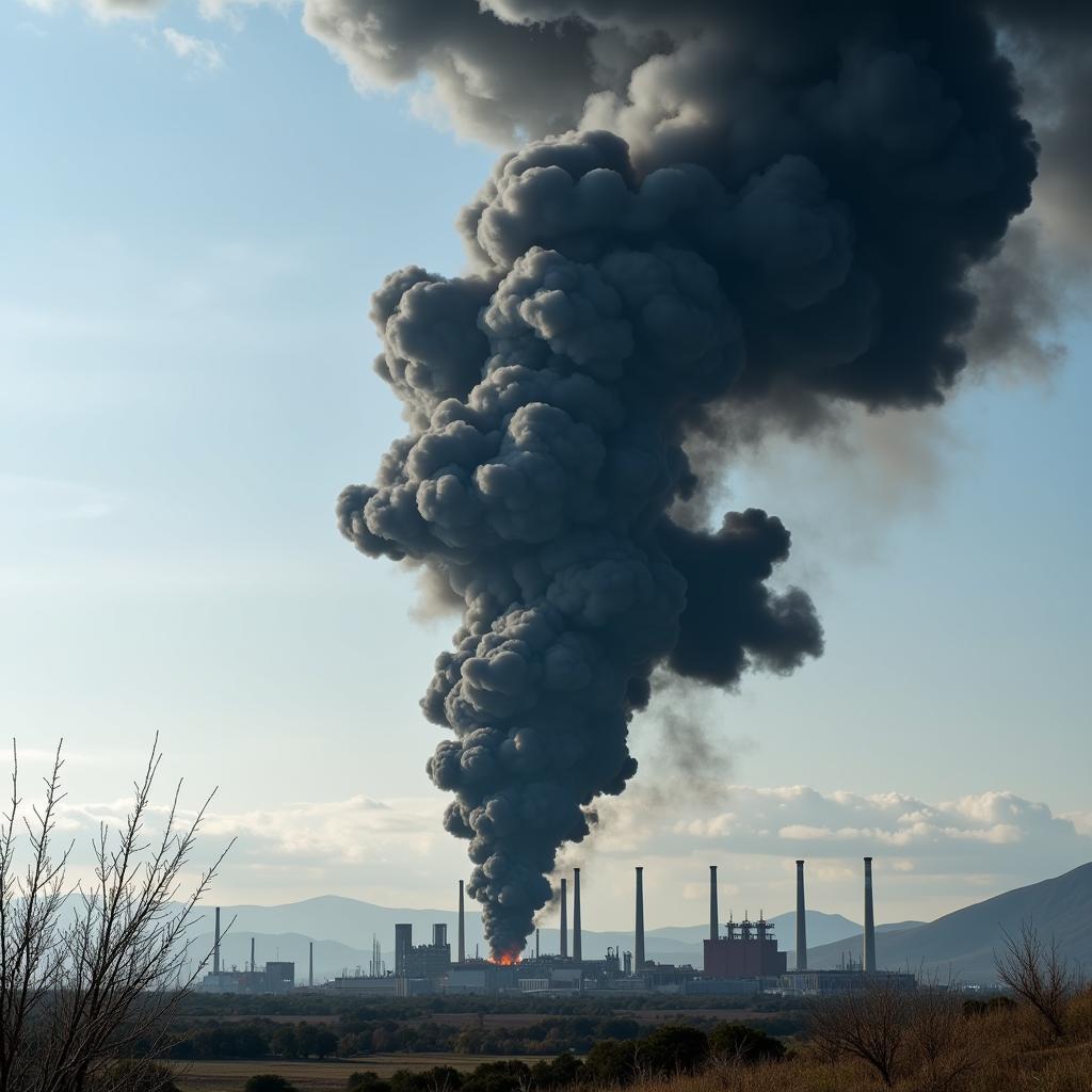 Rauchwolke nach Explosion im Chempark Leverkusen