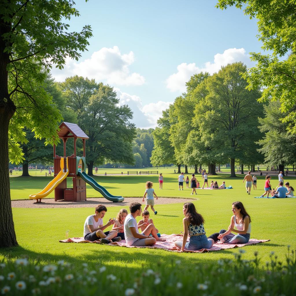 Familien im Neuland-Park Leverkusen