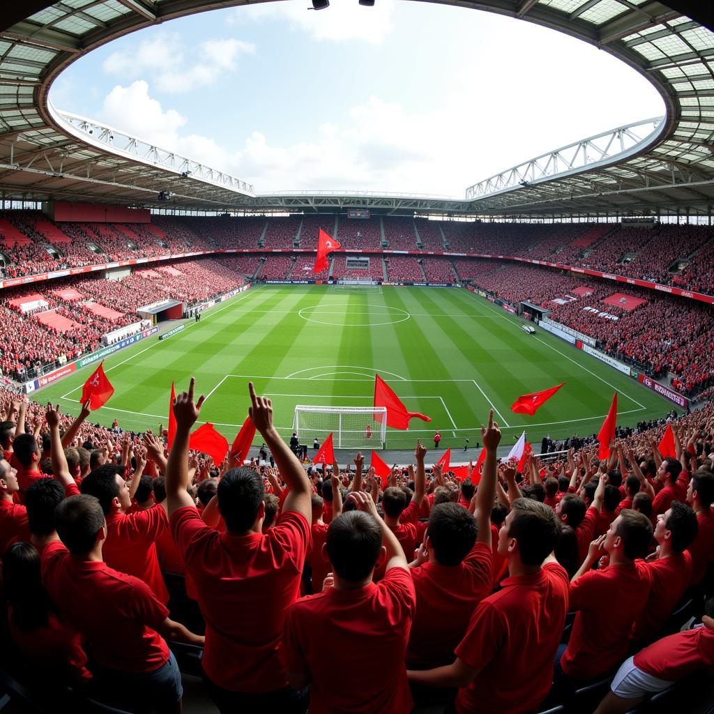 Leverkusen Fans feiern 2002