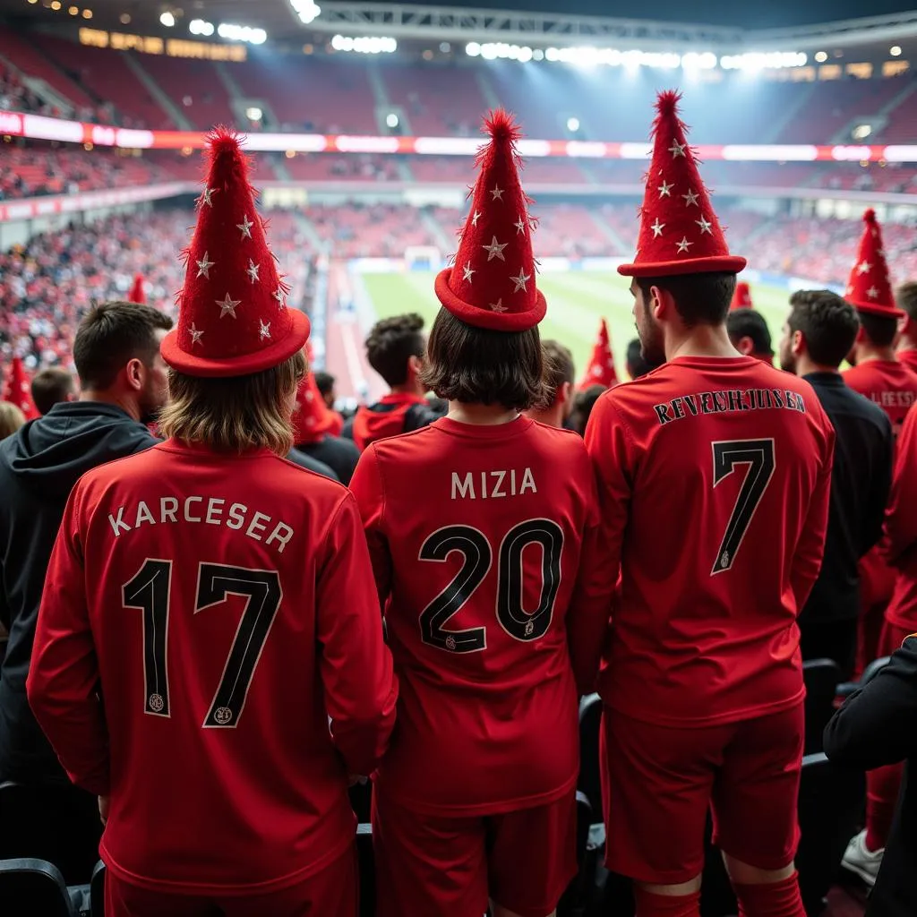 Leverkusen Fans feiern Karneval im Stadion