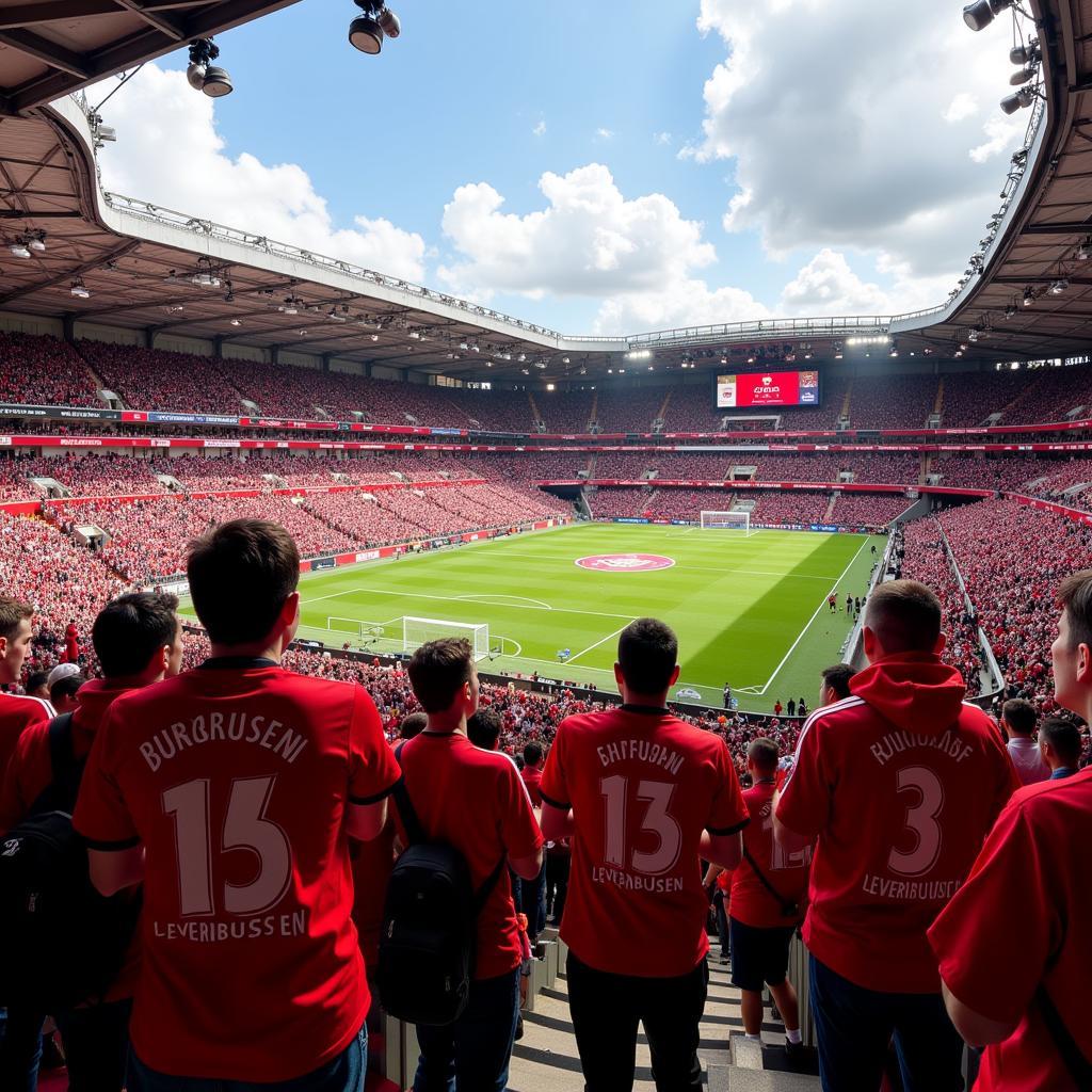 Leverkusen Fans im Home Shirt