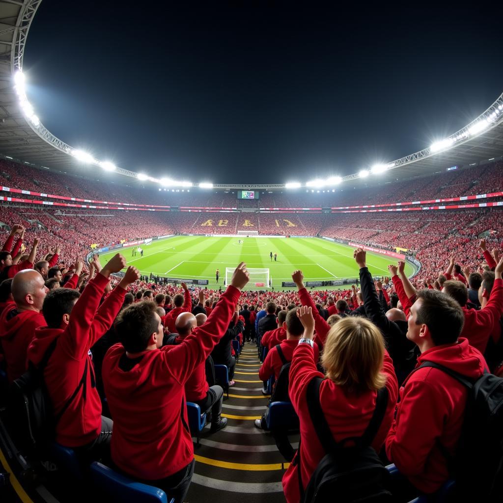 Feiernde Leverkusen-Fans