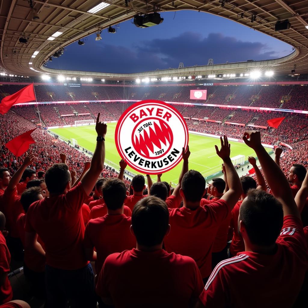 Fans von Bayer Leverkusen im Stadion