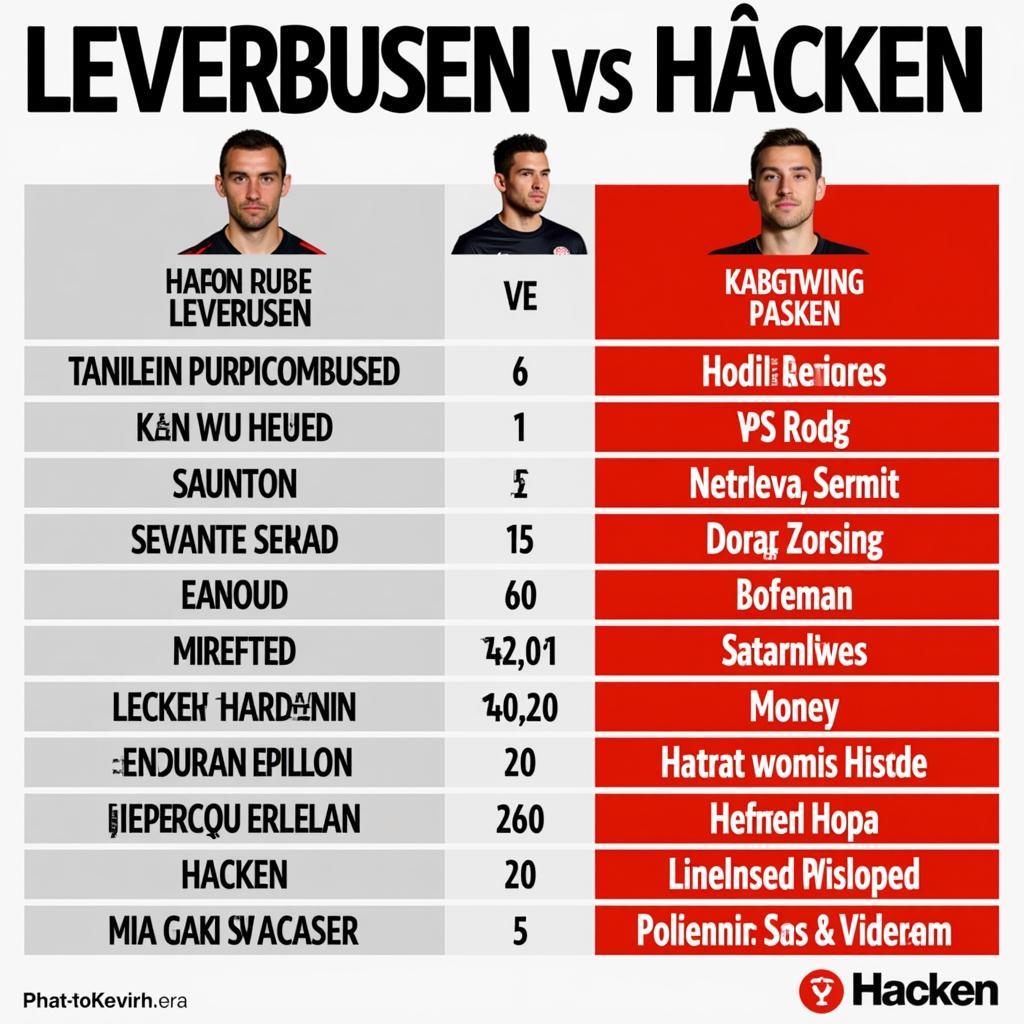 Spielervergleich Leverkusen - Häcken