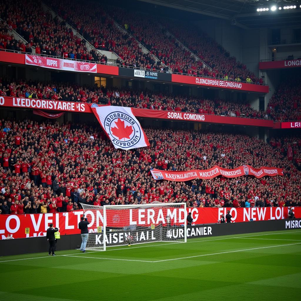 Fans im Stadion beim Spiel Leverkusen gegen Lautern