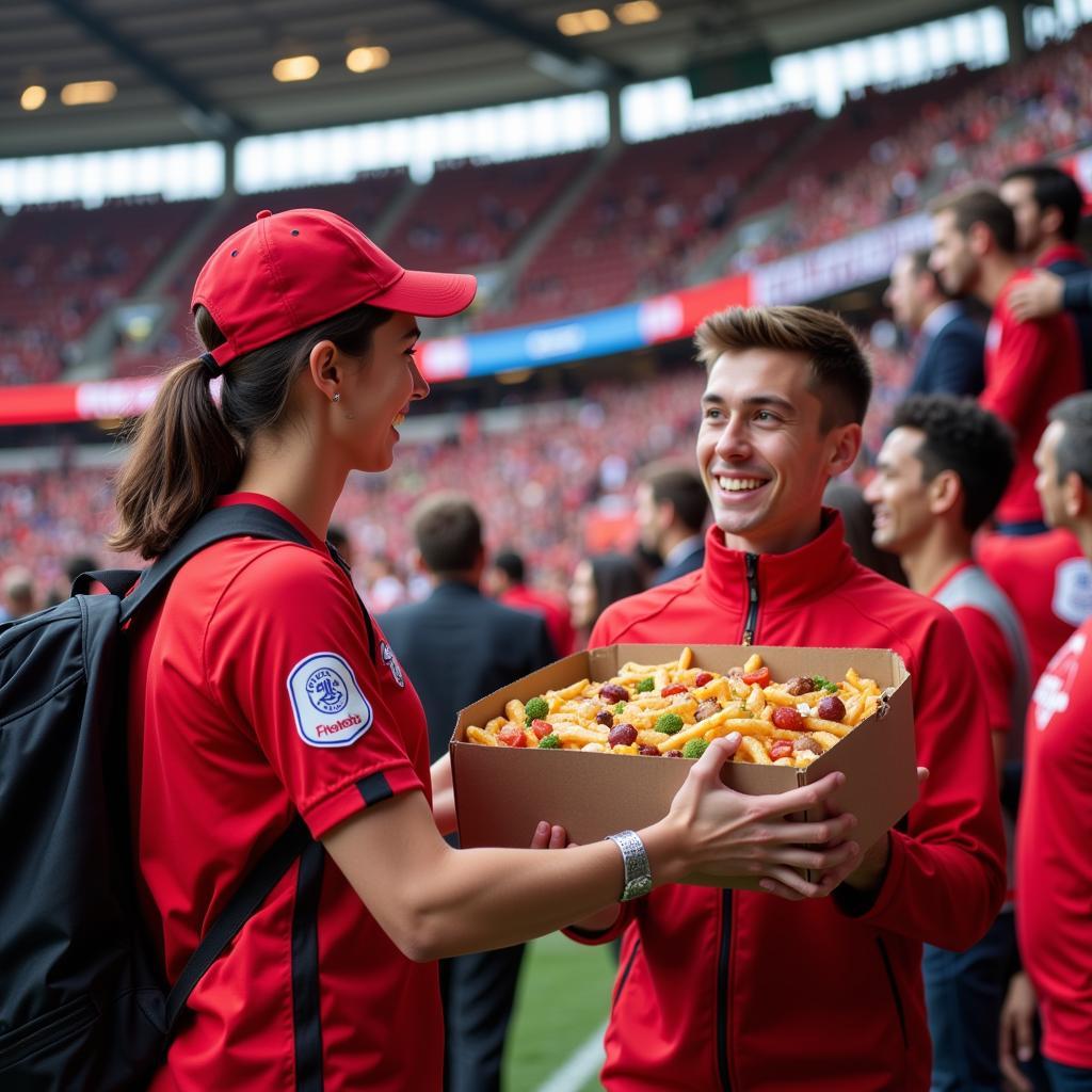 Lieferservice im Stadion Leverkusen