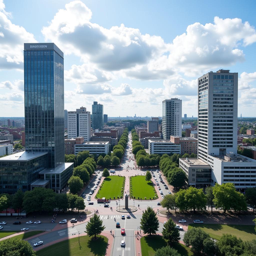 Panoramablick auf Leverkusen Mitte