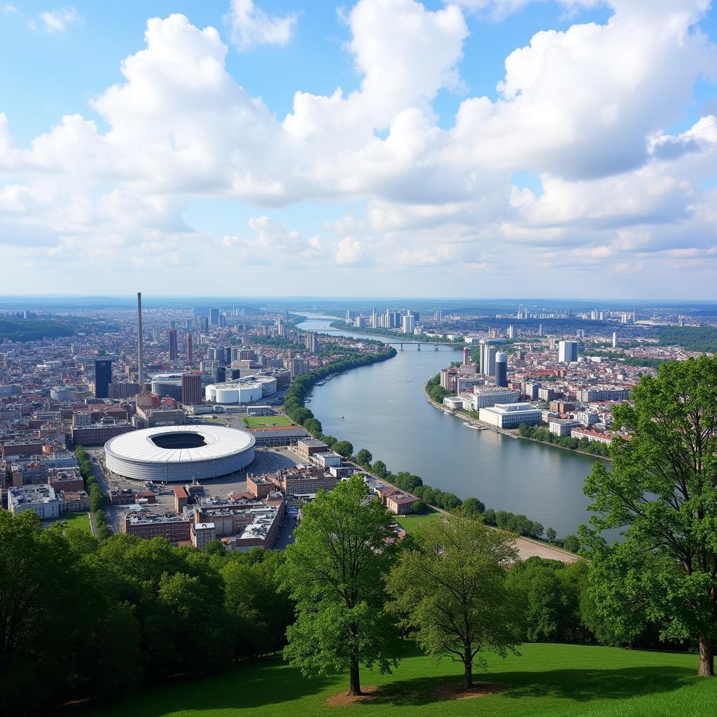 Panoramablick auf Leverkusen am Rhein