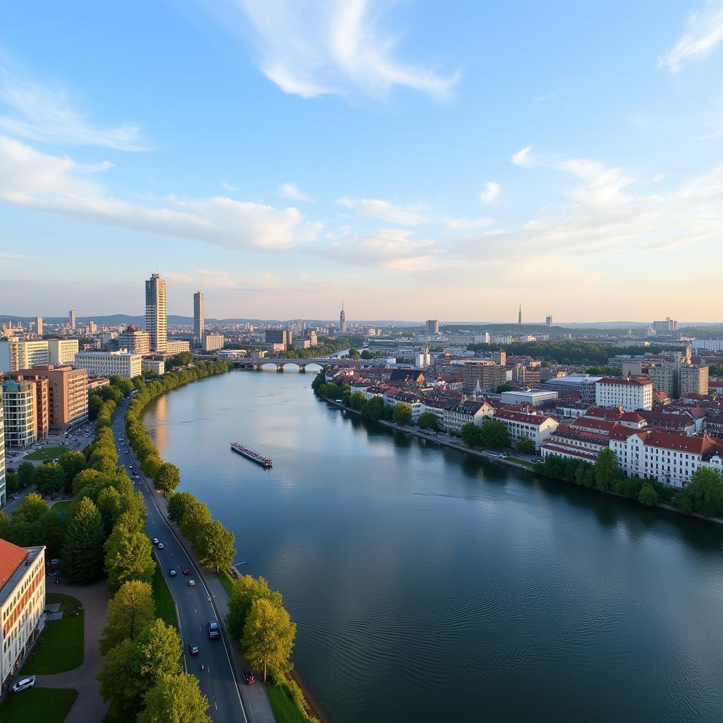 Leverkusen Rhein Panorama