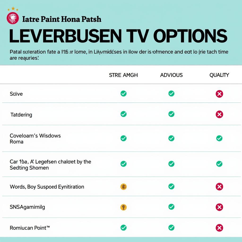 Vergleich der TV-Optionen für Leverkusen - Rom