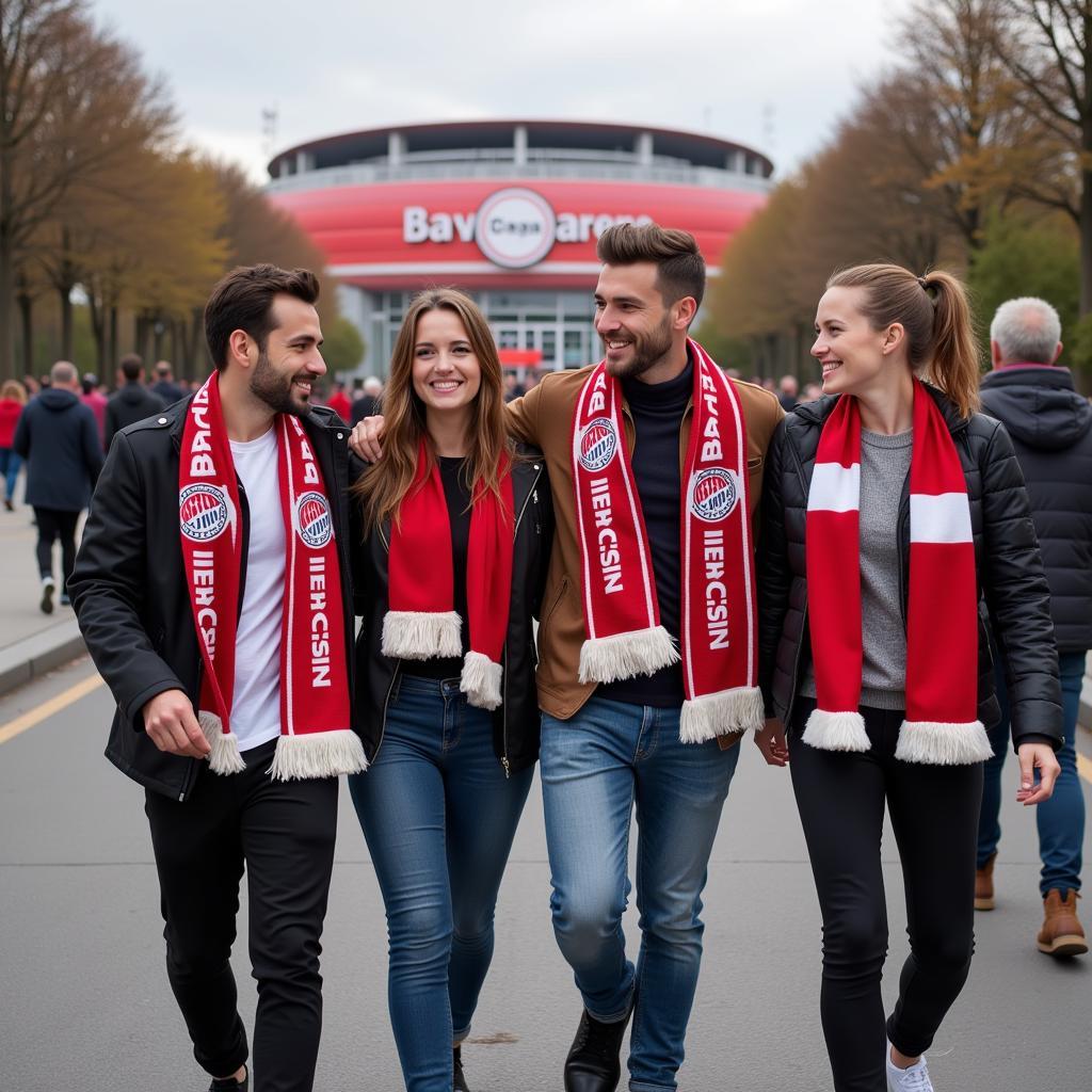 Freunde mit Leverkusen-Schals