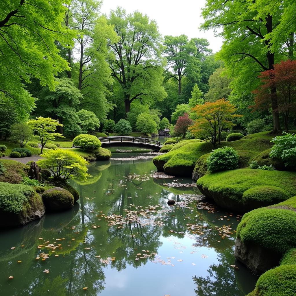 Der Japanische Garten im Neuland-Park, Leverkusen Schlebusch