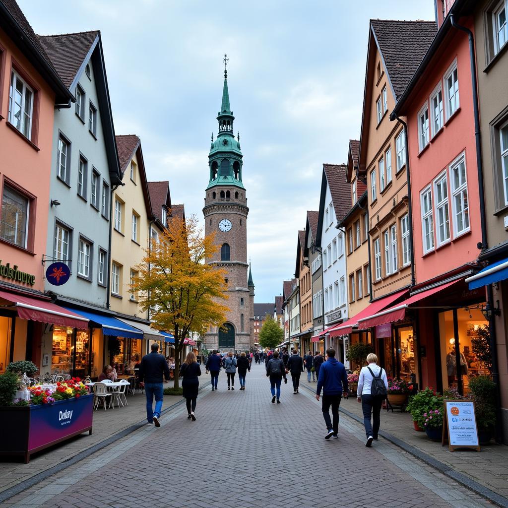 Straßenszene in Leverkusen Schlebusch