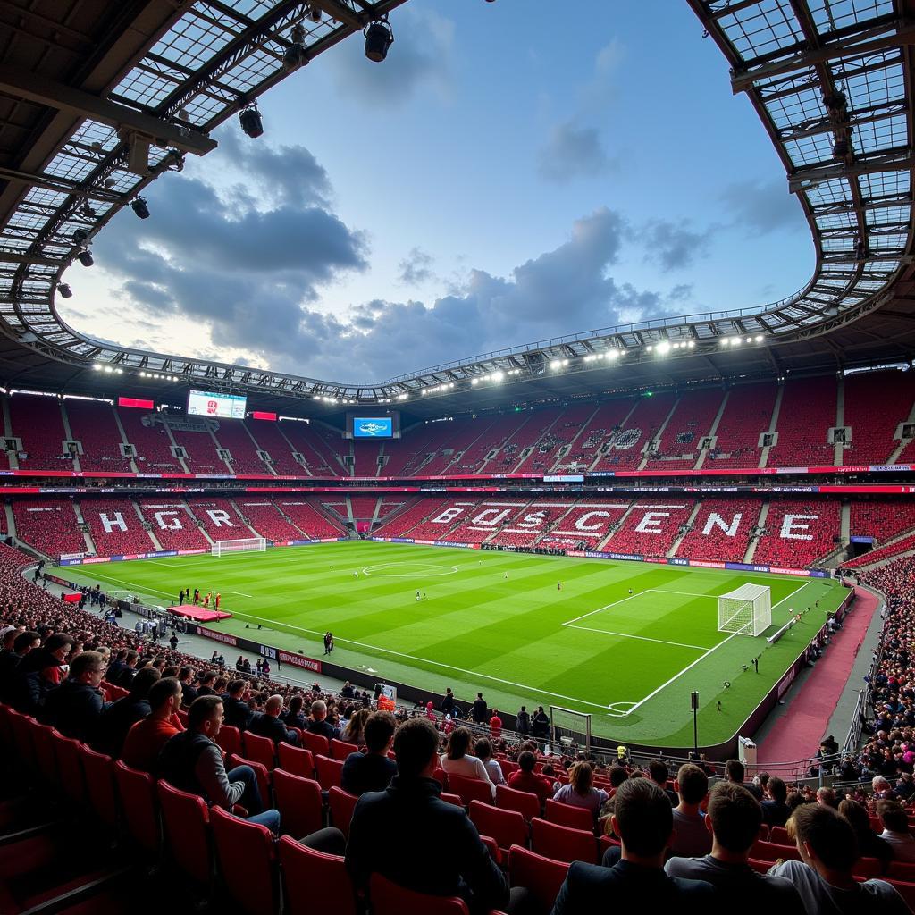 Die BayArena - Heimstadion von Bayer 04 Leverkusen