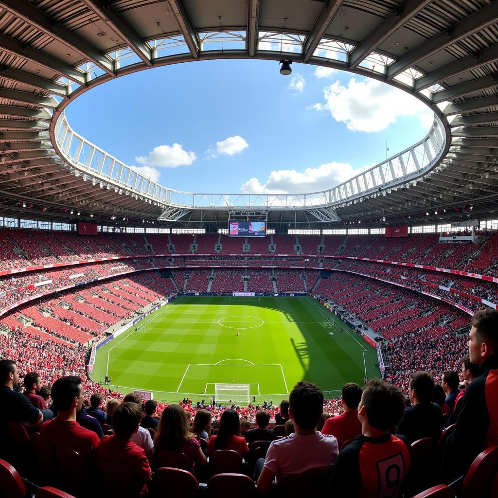 Panoramablick auf das Stadion in Leverkusen