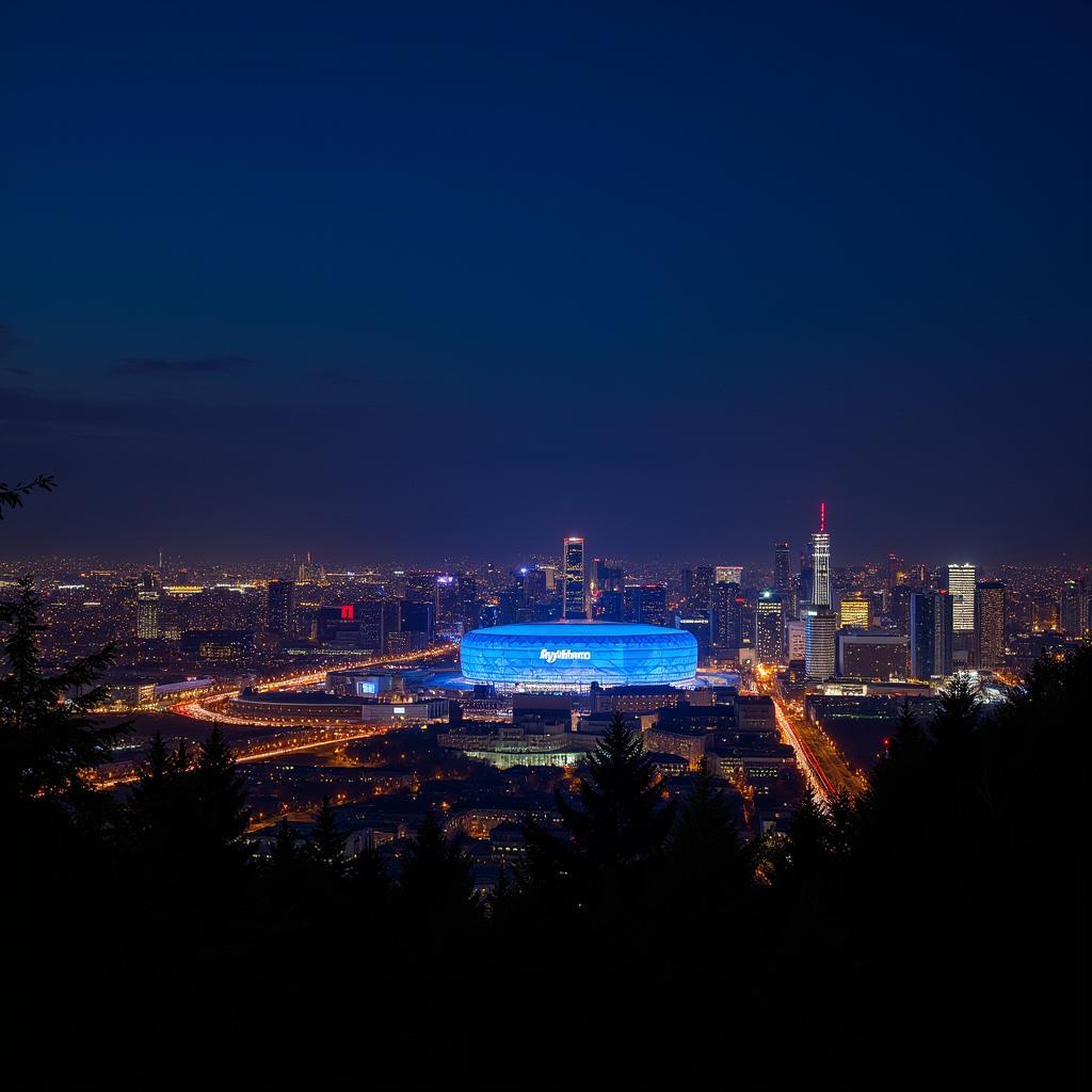 Leverkusen Stadtansicht bei Nacht