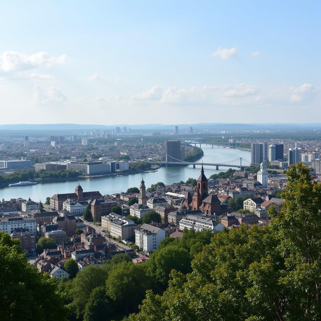 Panoramablick auf Leverkusen am Rhein