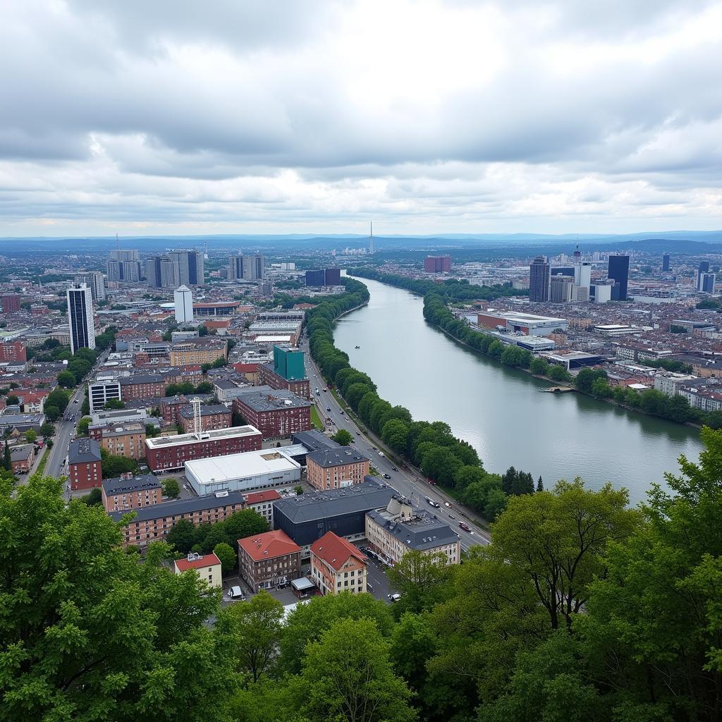 Leverkusen Stadtansicht am Rhein