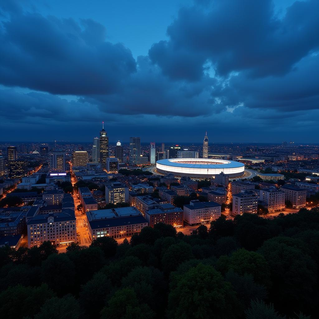 Leverkusen Stadtbild bei Nacht