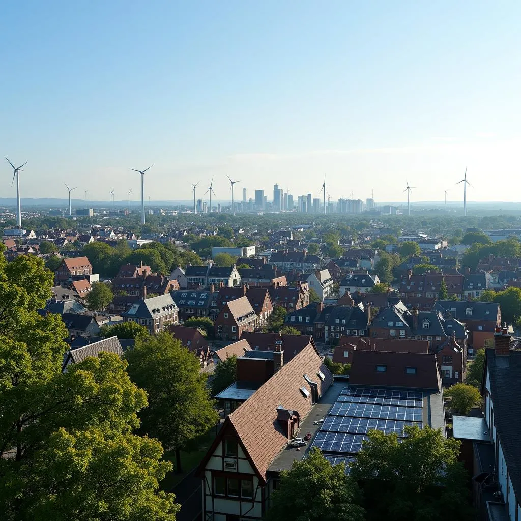 Zukunftsbild Leverkusen mit erneuerbaren Energien