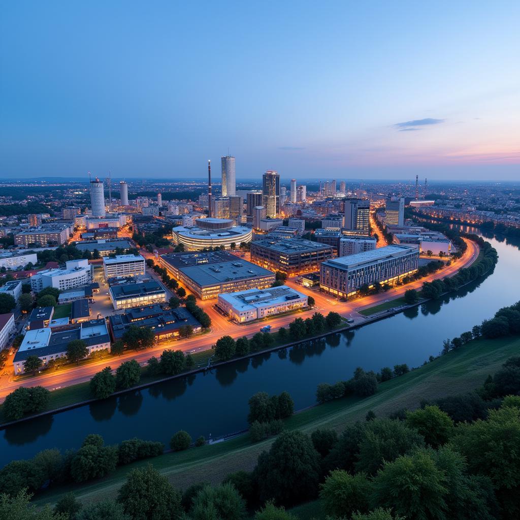 Leverkusen Stadtbild am Rhein