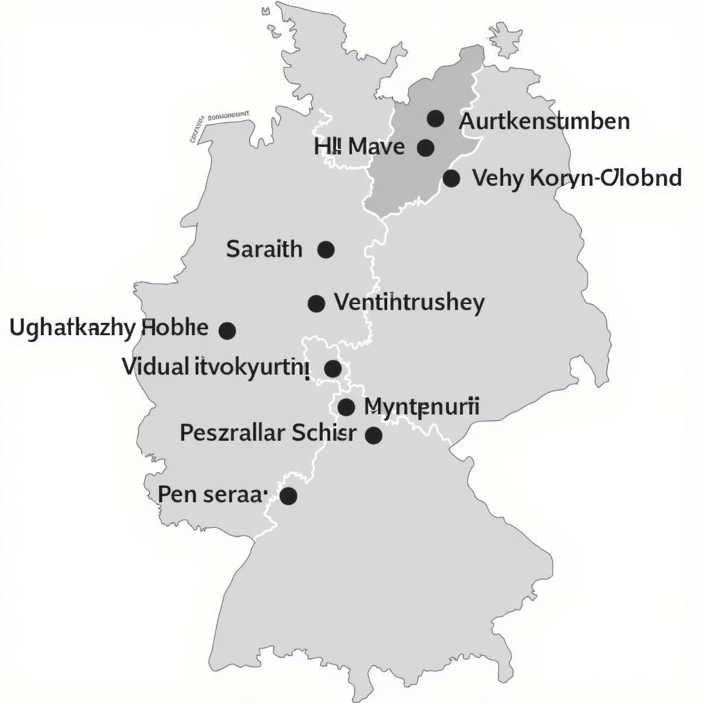 Stadtplan von Leverkusen mit markierten Postleitzahlen