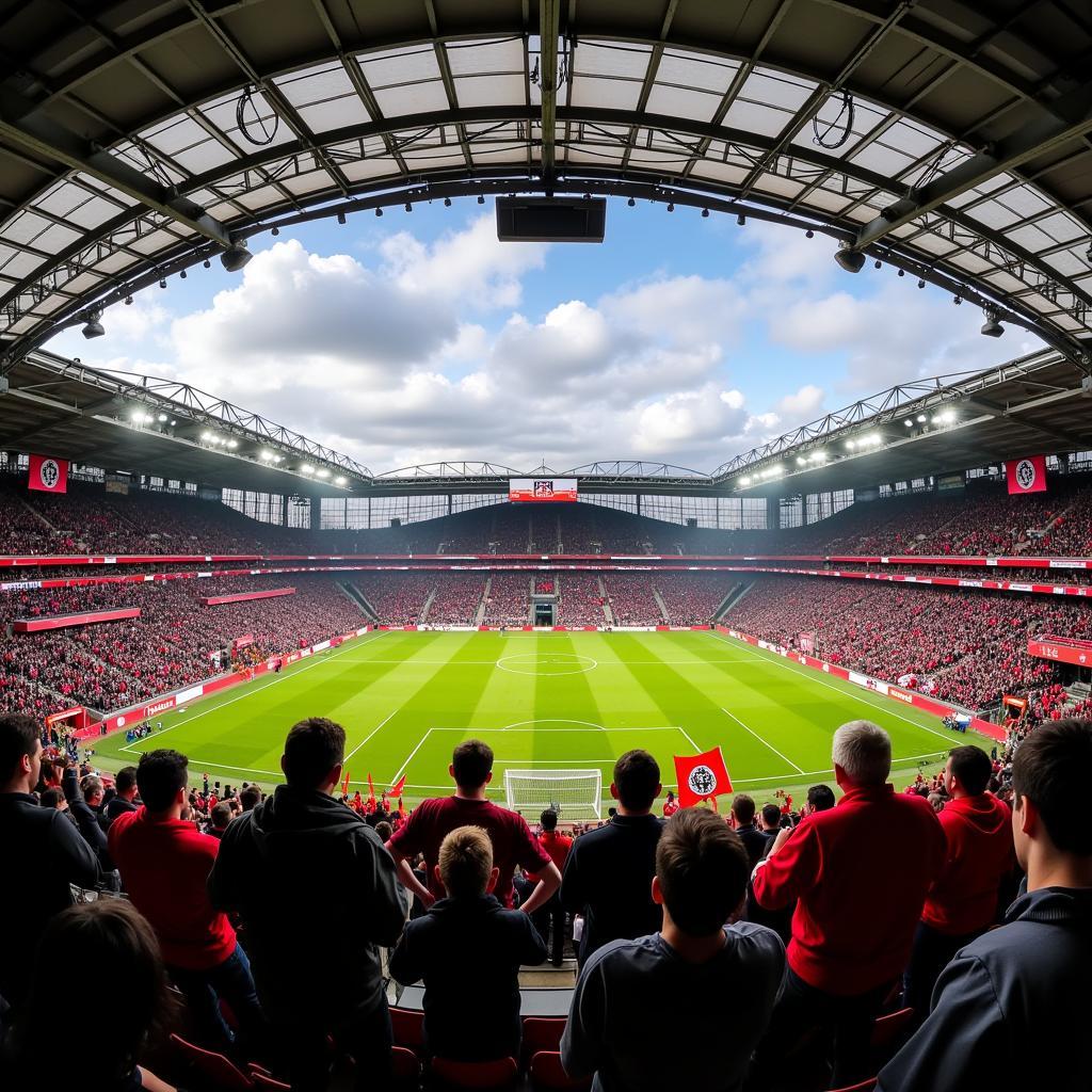 Leverkusen- und Union-Fans im Stadion