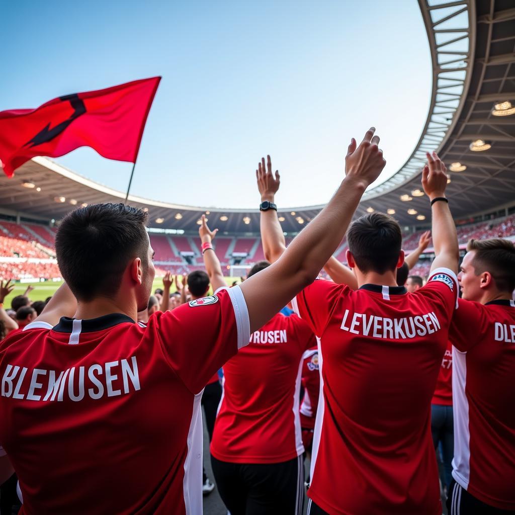 Fans im Stadion bei Sonnenschein