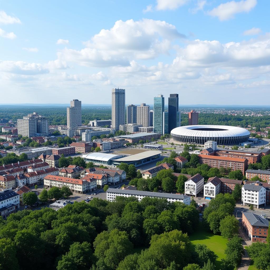 Panoramablick auf Leverkusen Wiesdorf