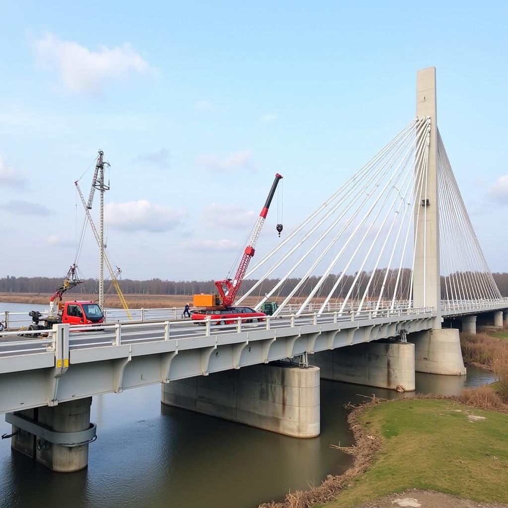 Sanierungsarbeiten an der Leverkusener Brücke