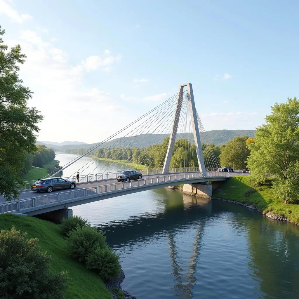 Architektur des Neubaus der Leverkusener Brücke