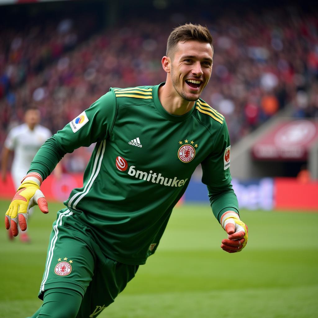 Lukas Hradecky im Tor von Bayer Leverkusen