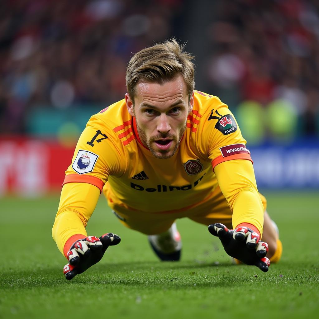 Lukas Hradecky im Tor von Bayer Leverkusen