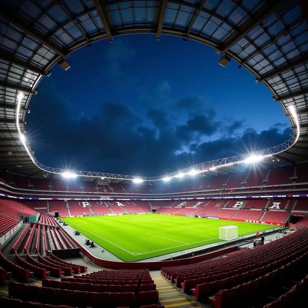 Die MEWA Arena in Mainz, bereit für das Bundesliga-Spiel zwischen Mainz 05 und Bayer Leverkusen