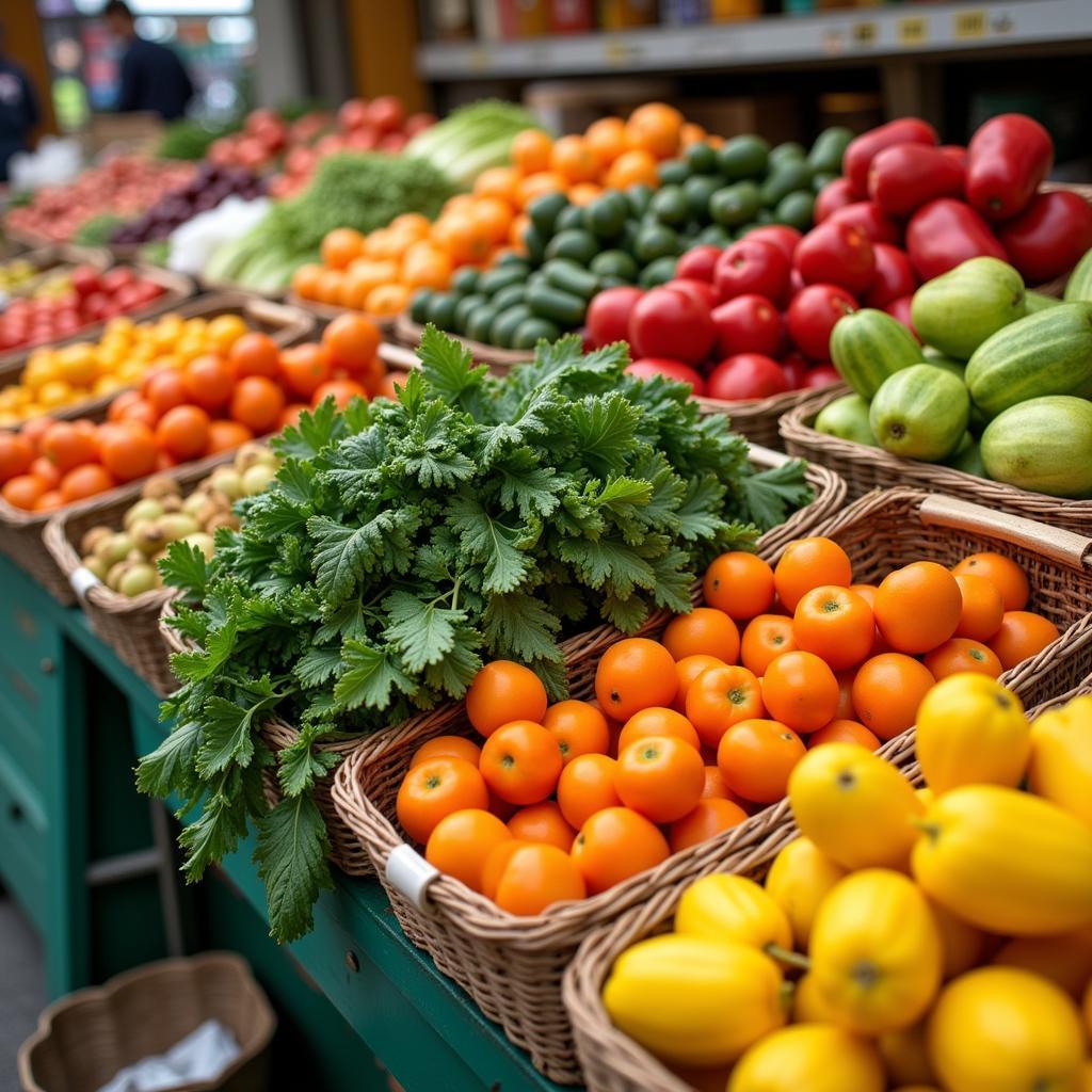 Frische Produkte auf dem Marktplatz Leverkusen