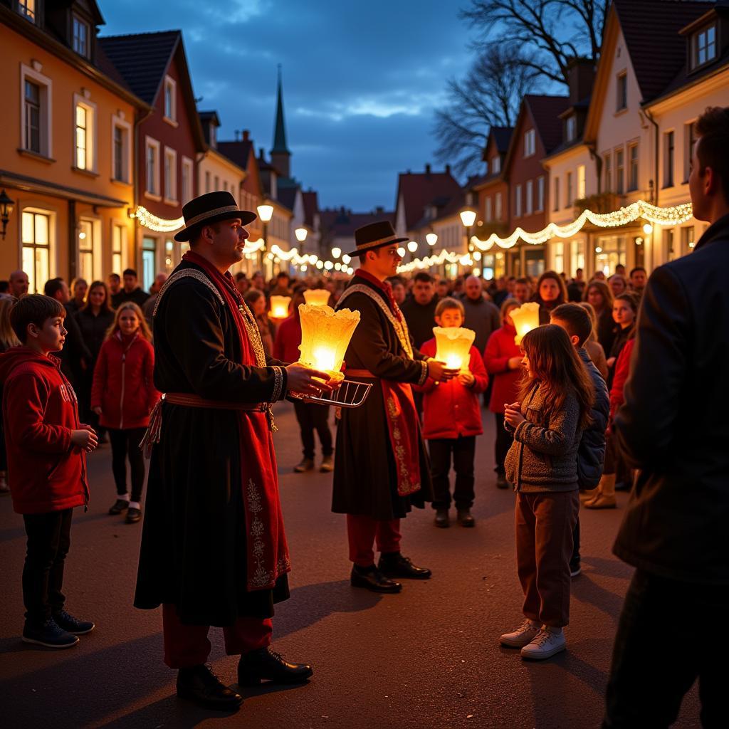 Martinszug in Opladen mit Spielmannszug