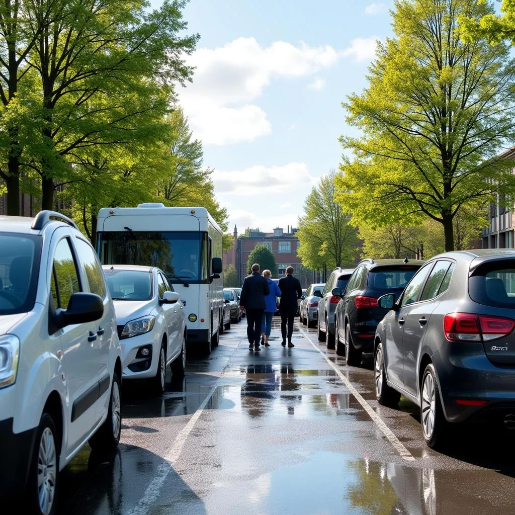 Mobile Autowaschanlage in Leverkusen am 1. Mai