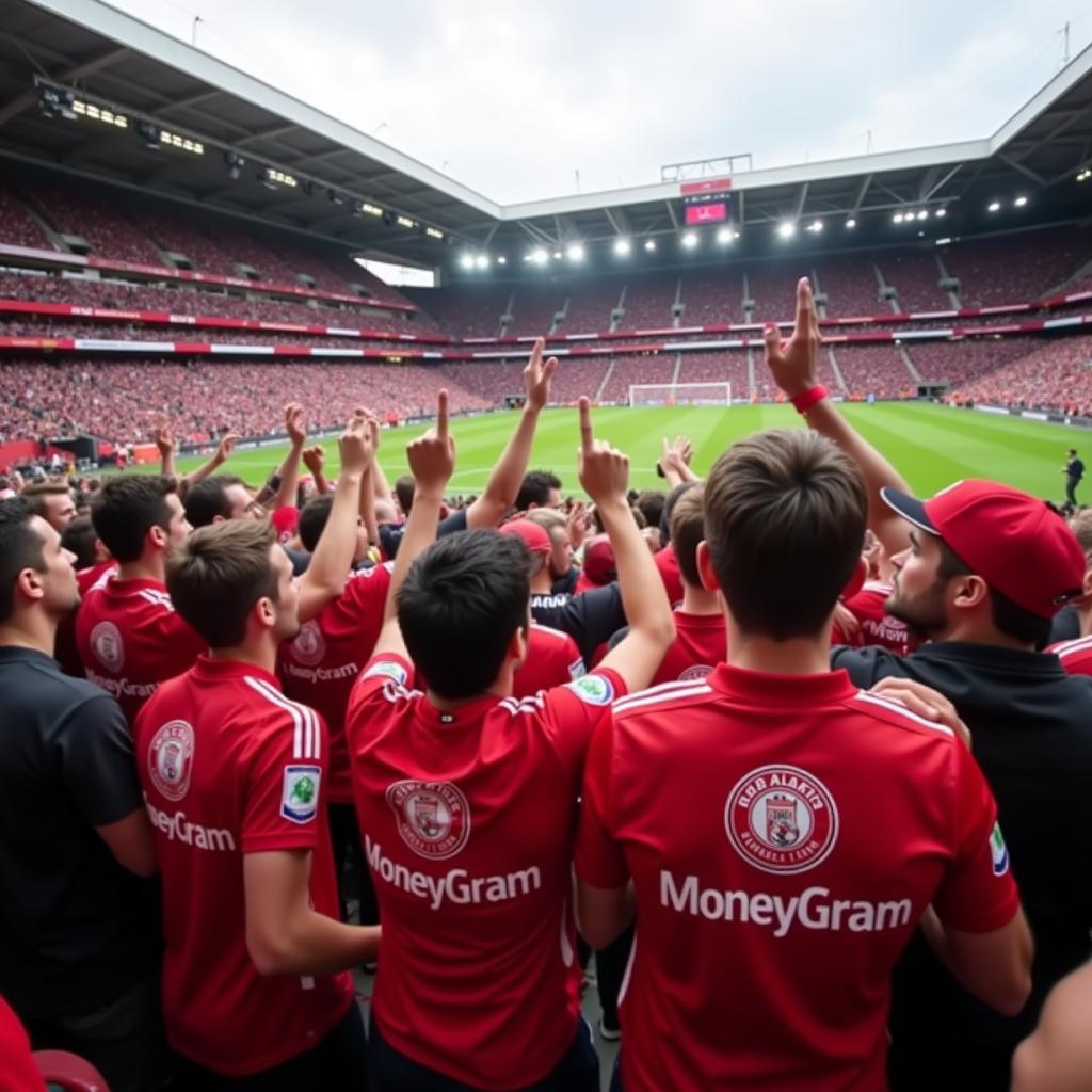 MoneyGram und Leverkusen Fans feiern Partnerschaft