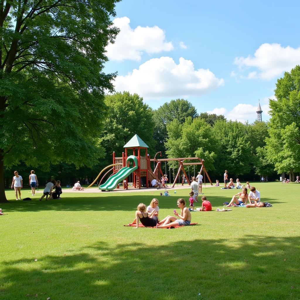 Familien verbringen einen Tag im Neuland-Park Leverkusen