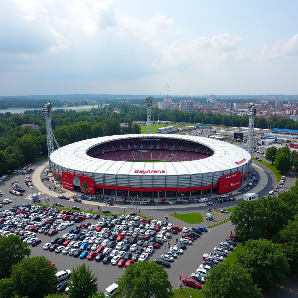 Parkplatz an der BayArena Leverkusen