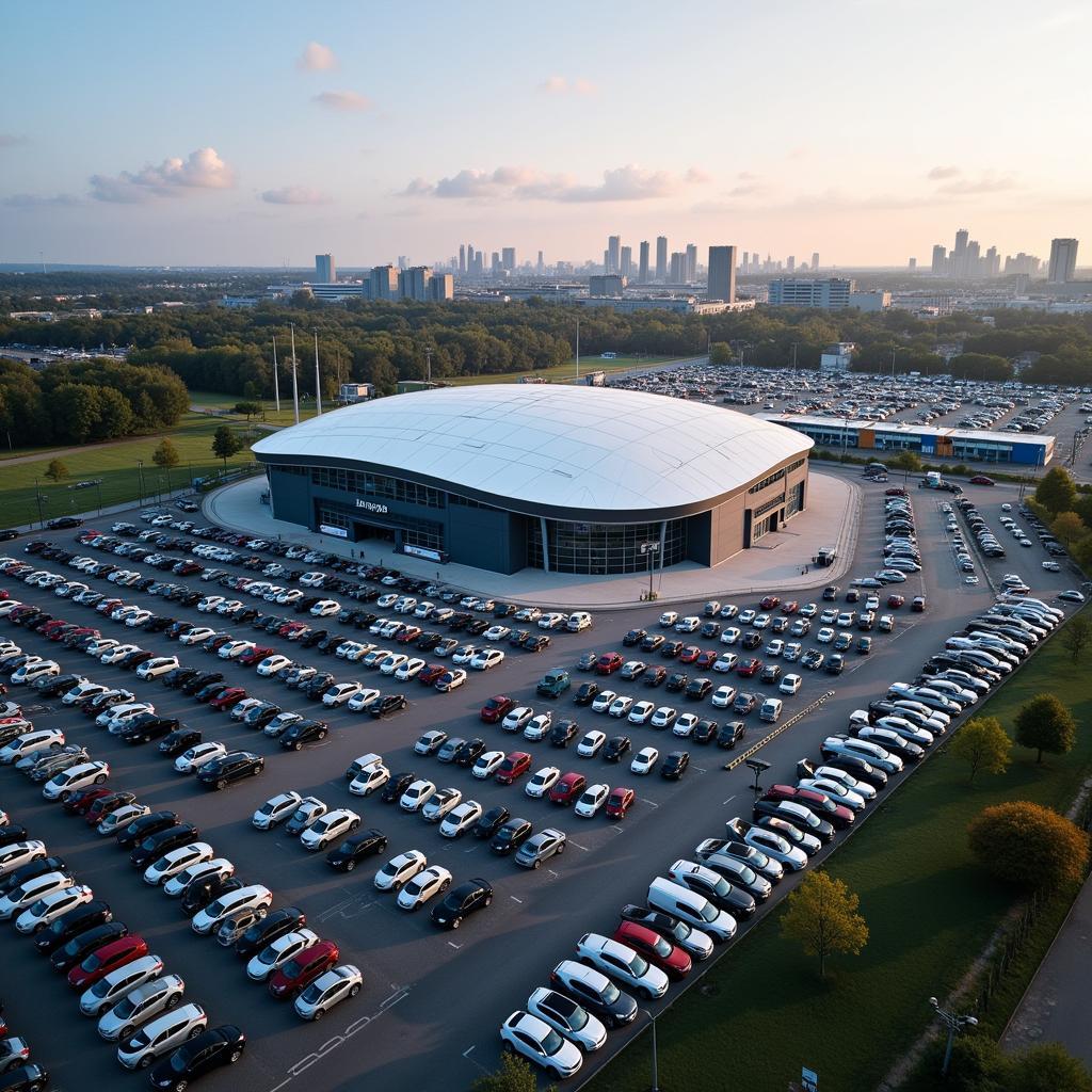 Parkplatz BayArena Luftbild